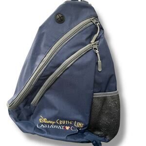 Disney Cruise Line Castaway Club Sling Shoulder Crossbody Backpack Bag Blue